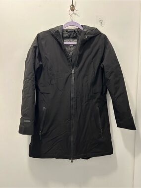 Women’s Black Eddie Bauer Hooded Waterproof Coat, Petite M